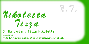 nikoletta tisza business card